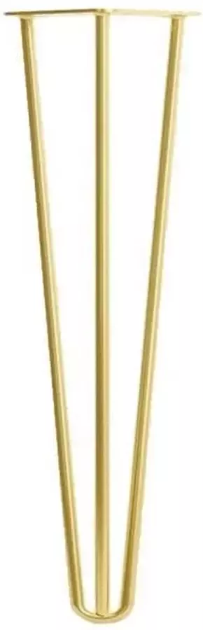 Furniture Legs Europe Goudkleurig massieve 3-punt hairpin tafelpoot 45 cm