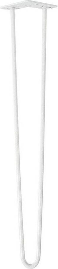 Furniture Legs Europe Massief stalen hairpin wit hairpin ø 1 2 cm en hoogte 71 cm