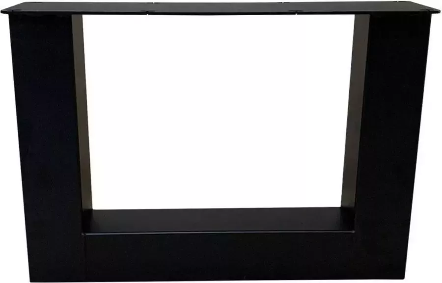 Furniture Legs Europe FLE Stalen U tafelpoot zwart gepoedercoat 55 bij 8 cm en hoogte 40 cm (koker 8 x 8 cm) 2 stuks