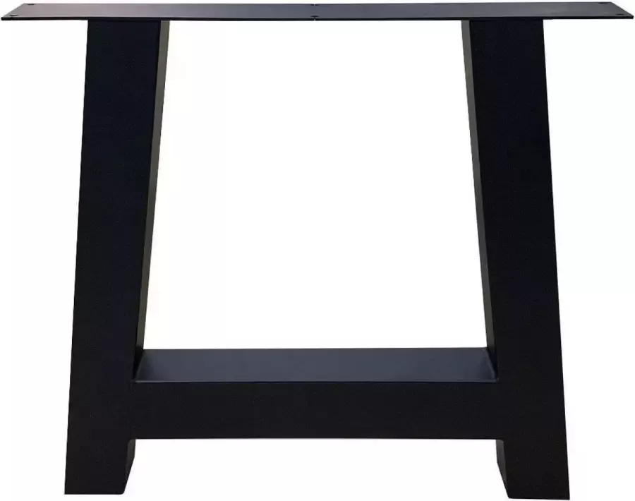 Furniture Legs Europe Stalen A tafelpoot 75 bij 8 cm en hoogte 72 cm zwart gepoedercoat (koker 8 x 8 cm)