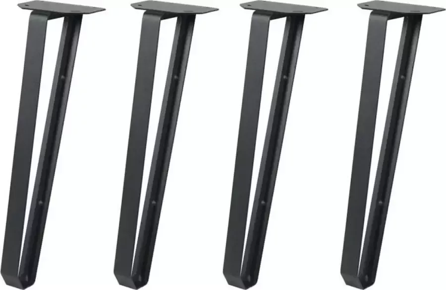 Furniture Legs Europe Zwarte stalen design tafelpoot 40 cm (set van 4)