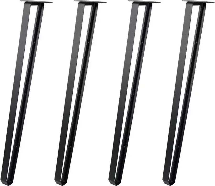 Furniture Legs Europe Zwarte stalen design tafelpoot 72 cm (set van 4)