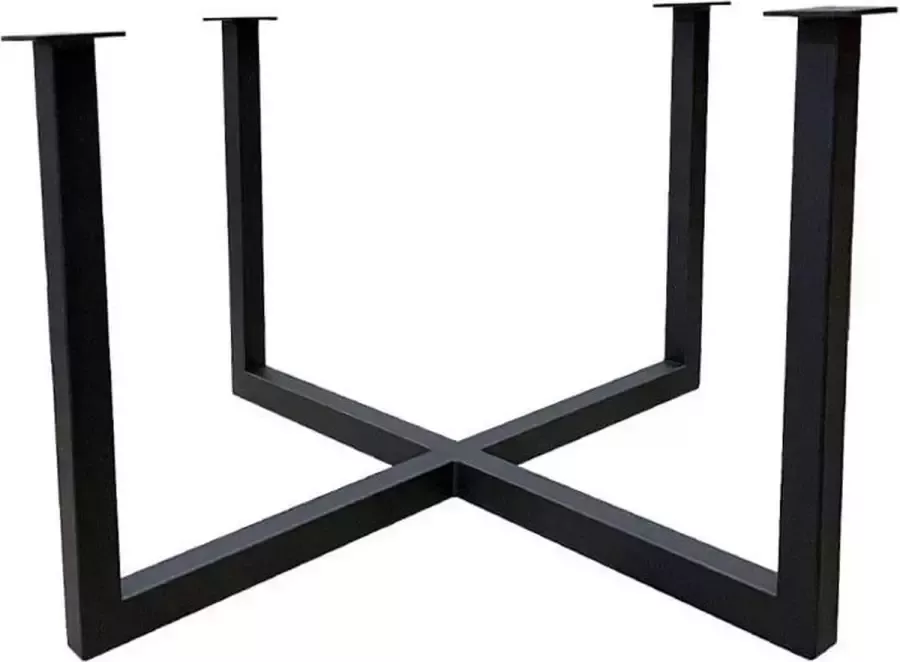 Furniture Legs Europe Zwarte stalen salontafel onderstel hoogte 37 cm vierkant 50 x 50 cm (30 x 30 mm)