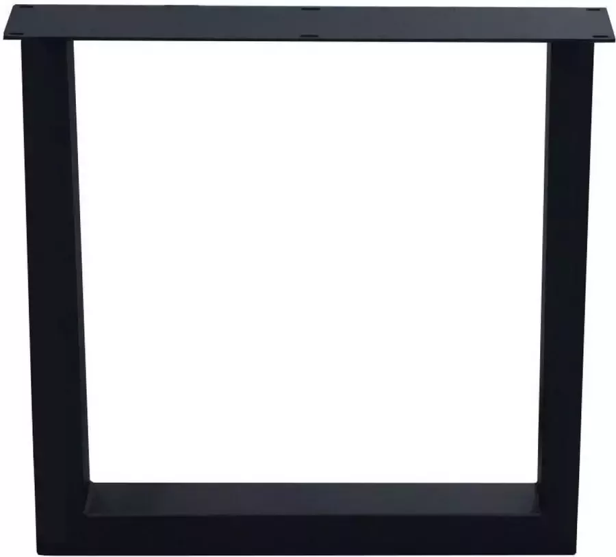 Furniture Legs Europe FLE Premium Stalen U tafelpoot zwart gepoedercoat 75 bij 10 cm en hoogte 72 cm (koker 5 x 10 cm)