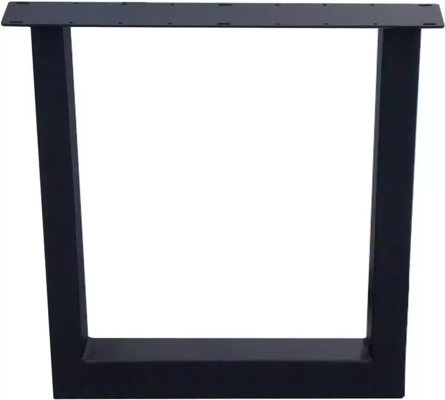Furniture Legs Europe FLE Stalen buiten U tafelpoot zwart gepoedercoat 75 bij 10 cm en hoogte 72 cm (koker 10 x 10 cm)