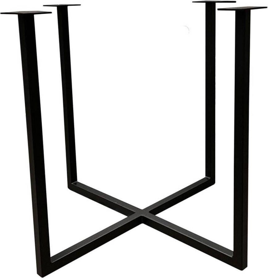 Furniture Legs Europe Zwarte vierkanten stalen tafelframe hoogte 72 cm en breedte diepte 80 cm (koker 3 x 3)