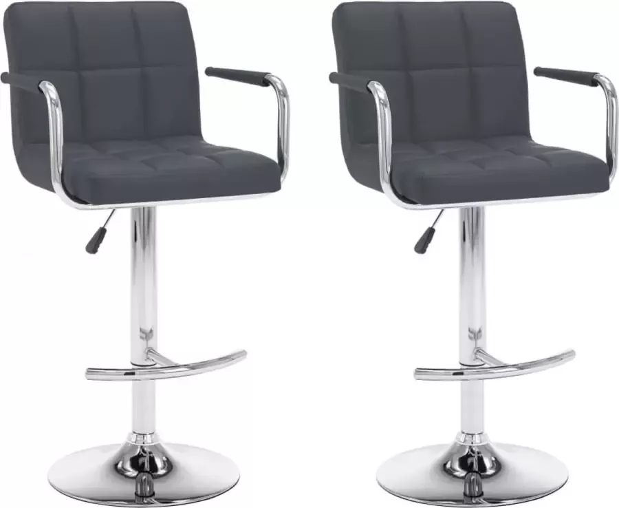 Prolenta Premium INFIORI Barkrukken 2 st kunstleer grijs - Foto 2