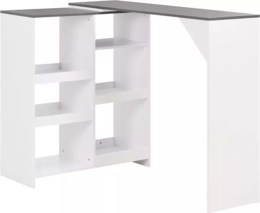 Furniture Limited Bartafel met verplaatsbaar schap 138x39x110 cm wit - Foto 2