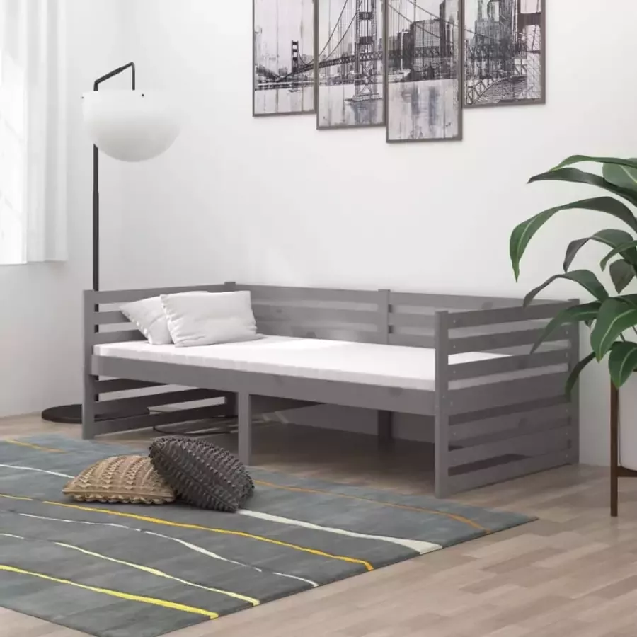Furniture Limited Bedbank massief grenenhout grijs 90x200 cm