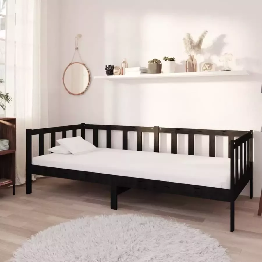 Furniture Limited Bedbank massief grenenhout zwart 90x200 cm