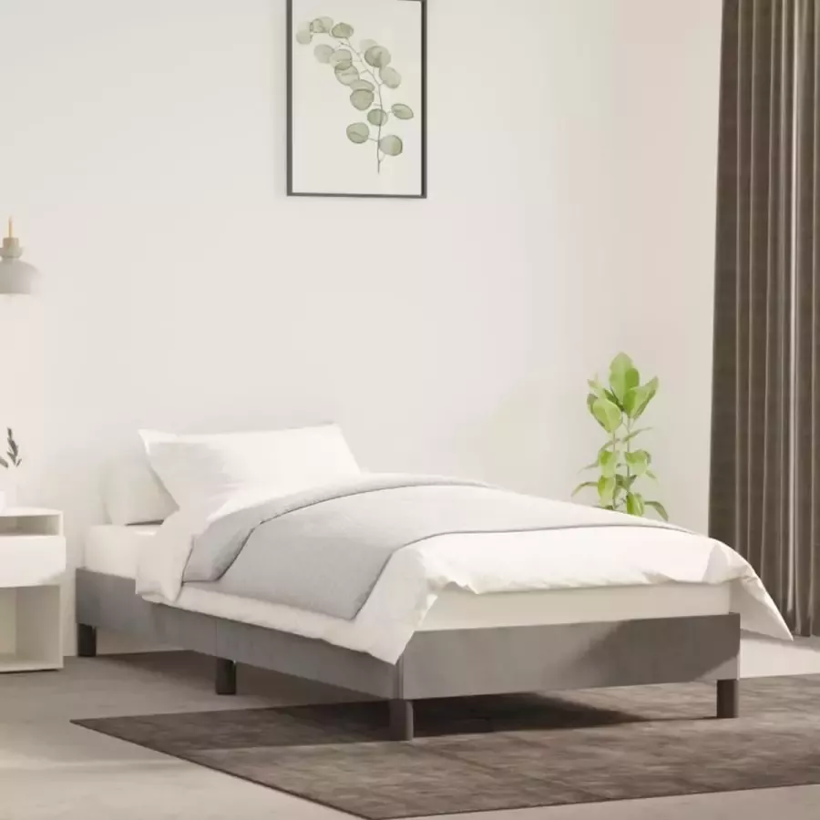 Furniture Limited Bedframe fluweel lichtgrijs 80x200 cm