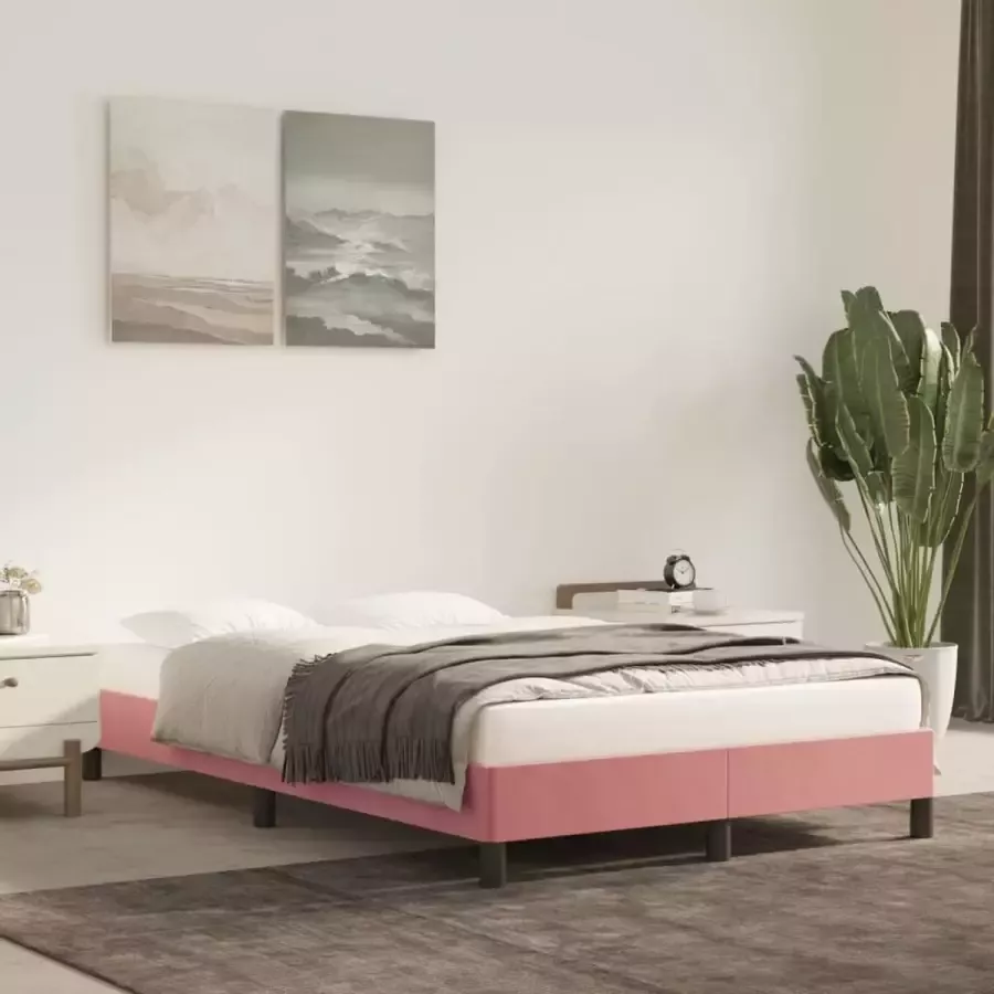Furniture Limited Bedframe fluweel roze 120x200 cm