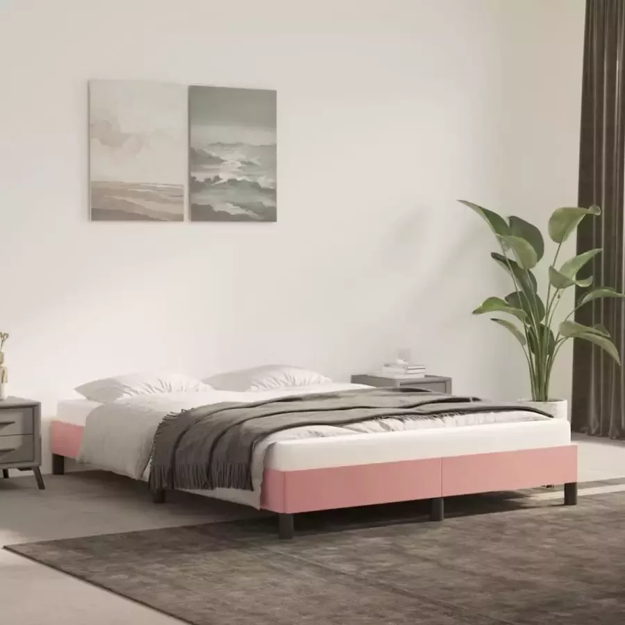 Furniture Limited Bedframe fluweel roze 140x200 cm