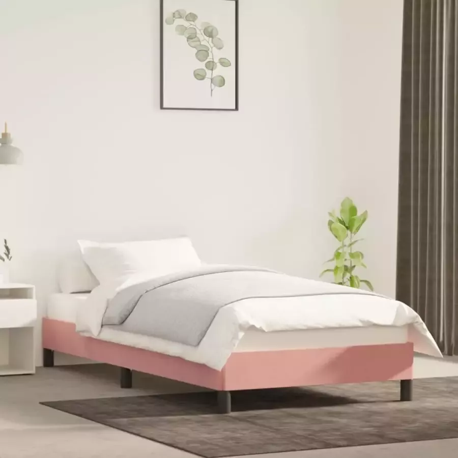 Furniture Limited Bedframe fluweel roze 80x200 cm