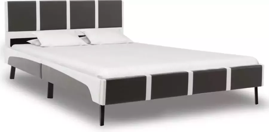 Furniture Limited Bedframe kunstleer grijs en wit 135x190 cm