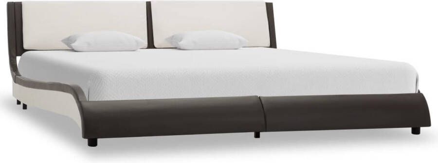 Furniture Limited Bedframe kunstleer grijs en wit 150x200 cm