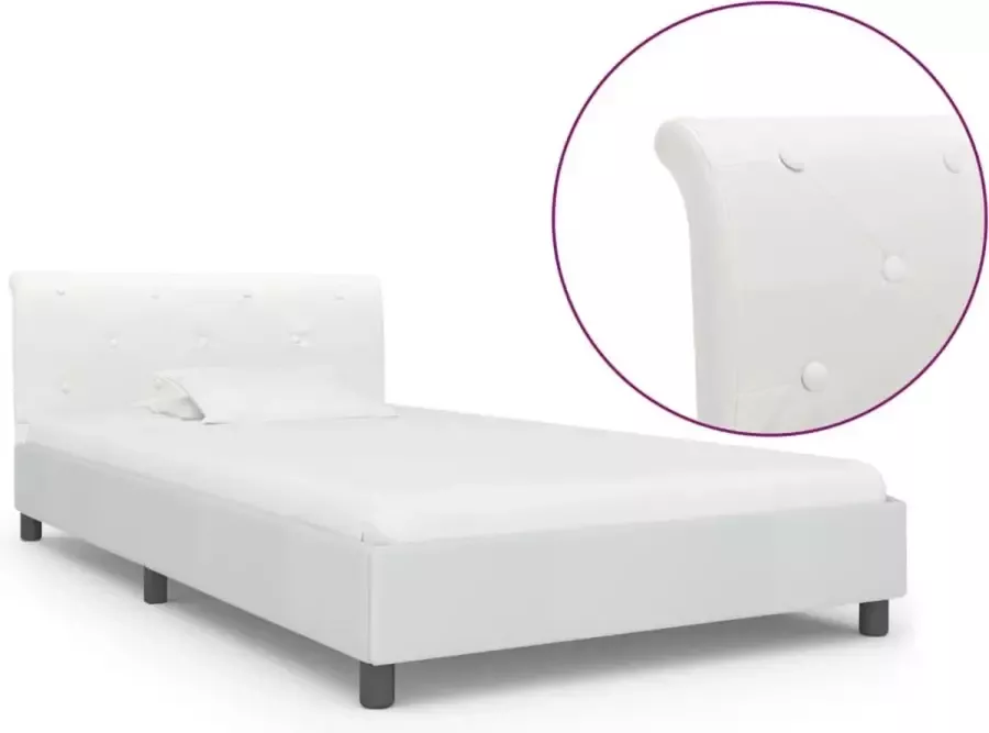 Furniture Limited Bedframe kunstleer wit 90x200 cm