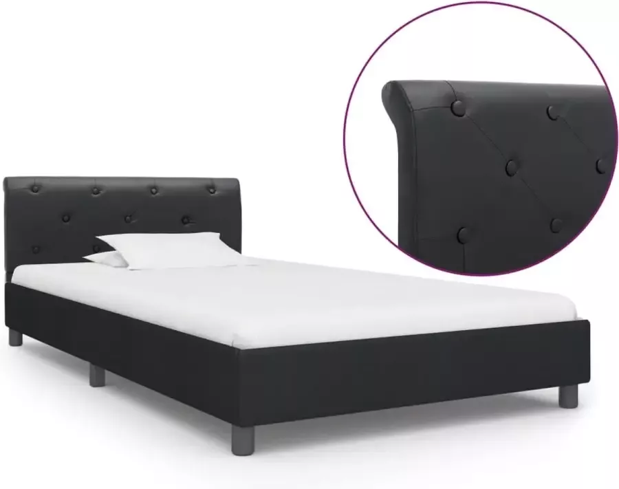 Furniture Limited Bedframe kunstleer zwart 100x200 cm