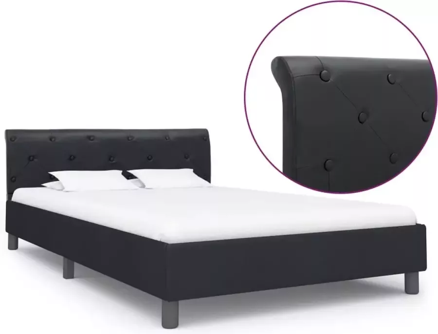 Furniture Limited Bedframe kunstleer zwart 140x200 cm