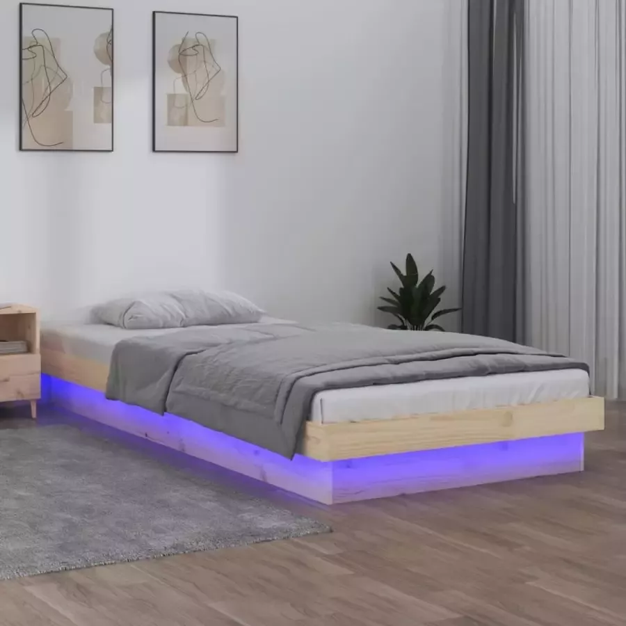 Furniture Limited Bedframe LED massief hout 100x200 cm