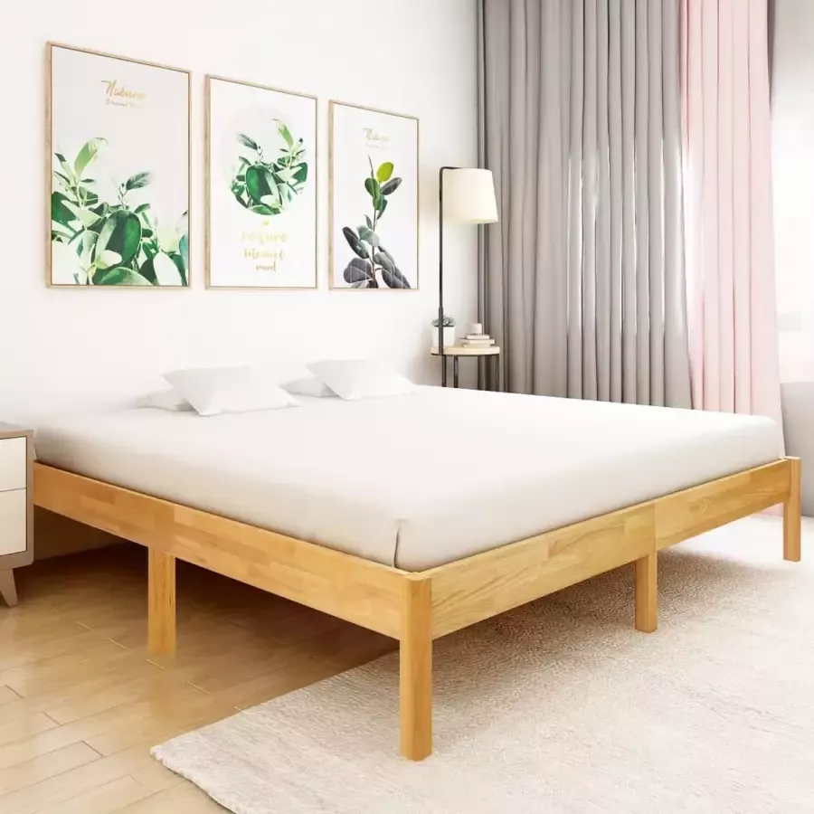 Furniture Limited Bedframe massief eikenhout 200x200 cm