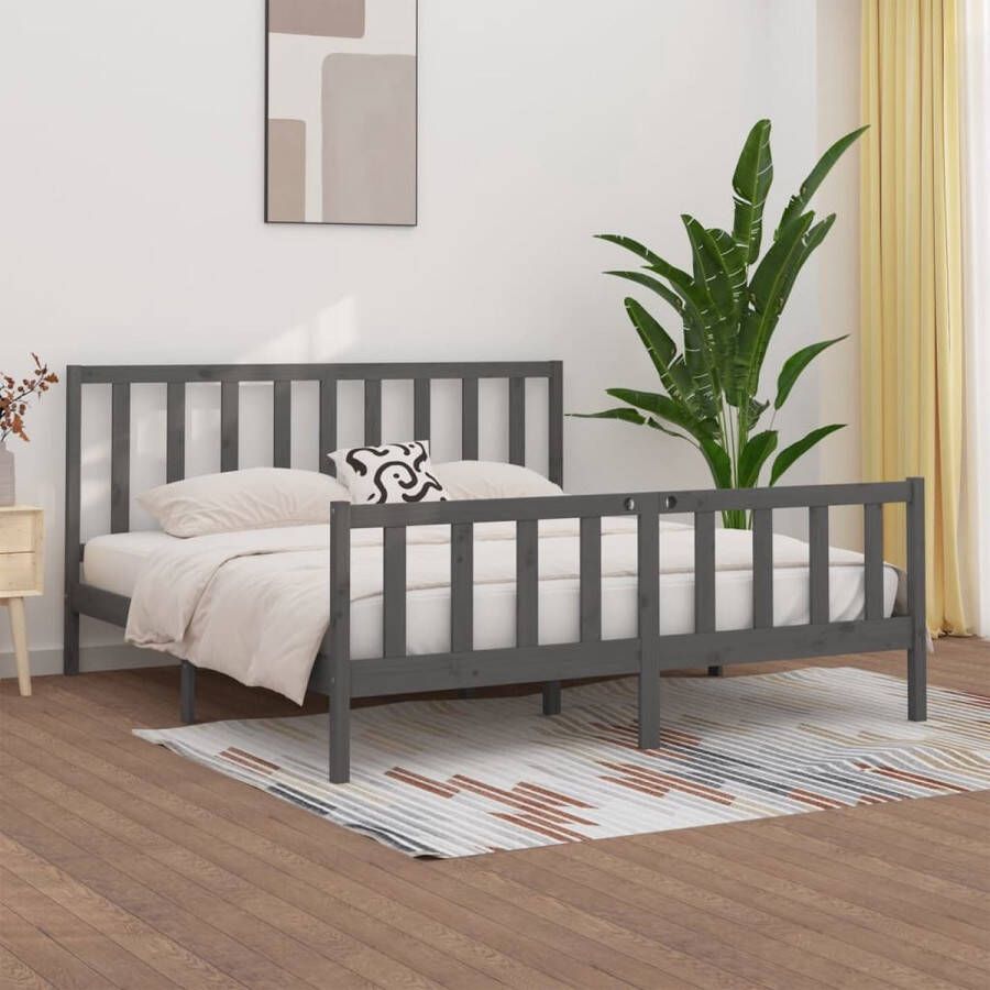 Furniture Limited Bedframe massief hout grijs 180x200 cm 6FT Super King