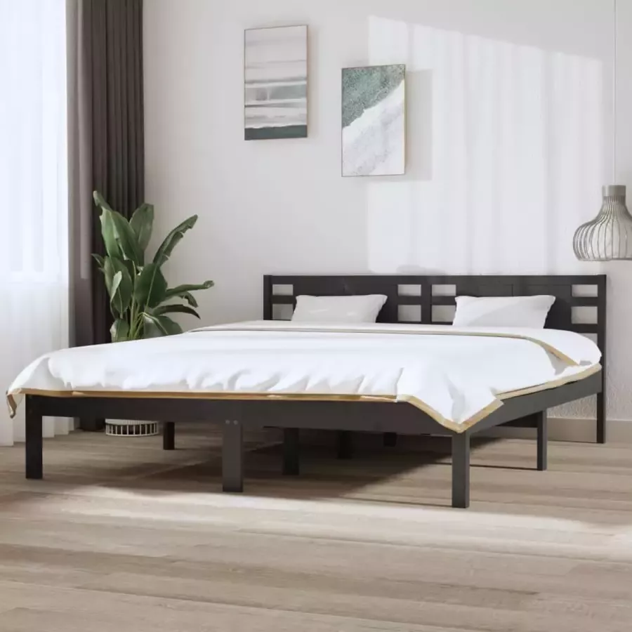 Furniture Limited Bedframe massief hout grijs 180x200 cm 6FT Super King