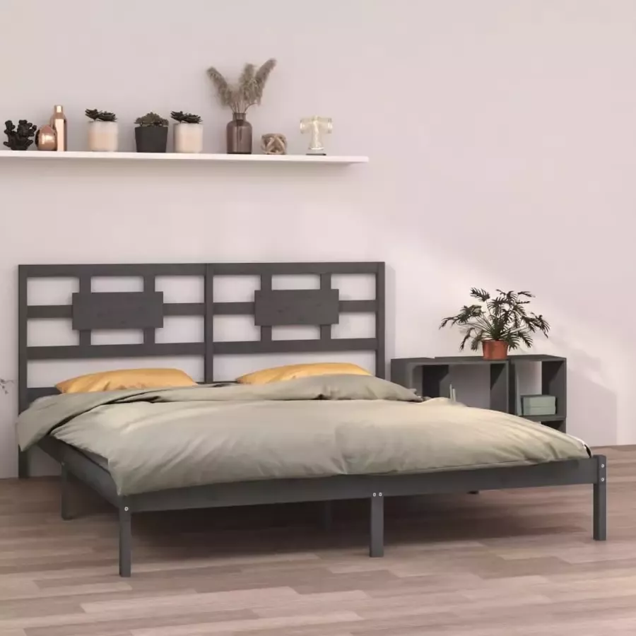 Furniture Limited Bedframe massief hout grijs 180x200 cm 6FT Super King