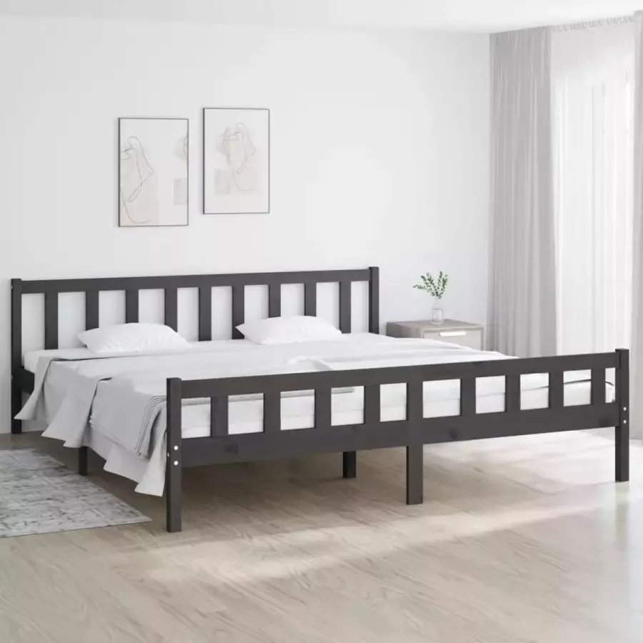 Furniture Limited Bedframe massief hout grijs 180x200 cm 6FT Super King