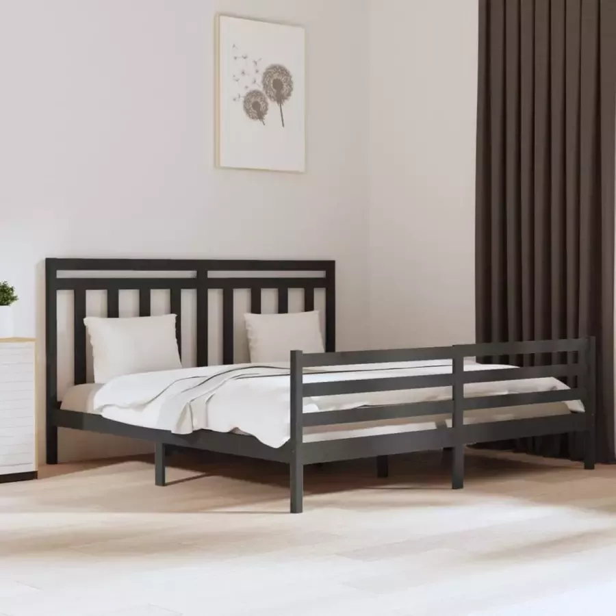 Furniture Limited Bedframe massief hout grijs 180x200 cm 6FT Super King