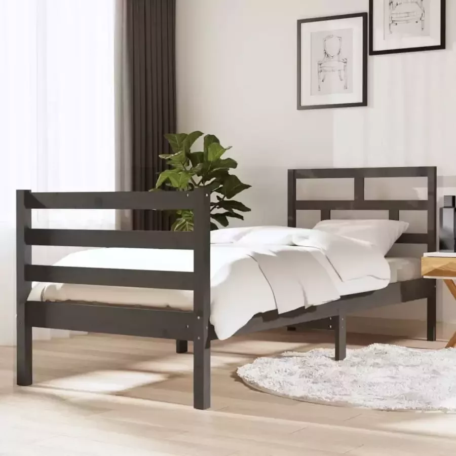 Furniture Limited Bedframe massief hout grijs 75x190 cm 2FT6 small single
