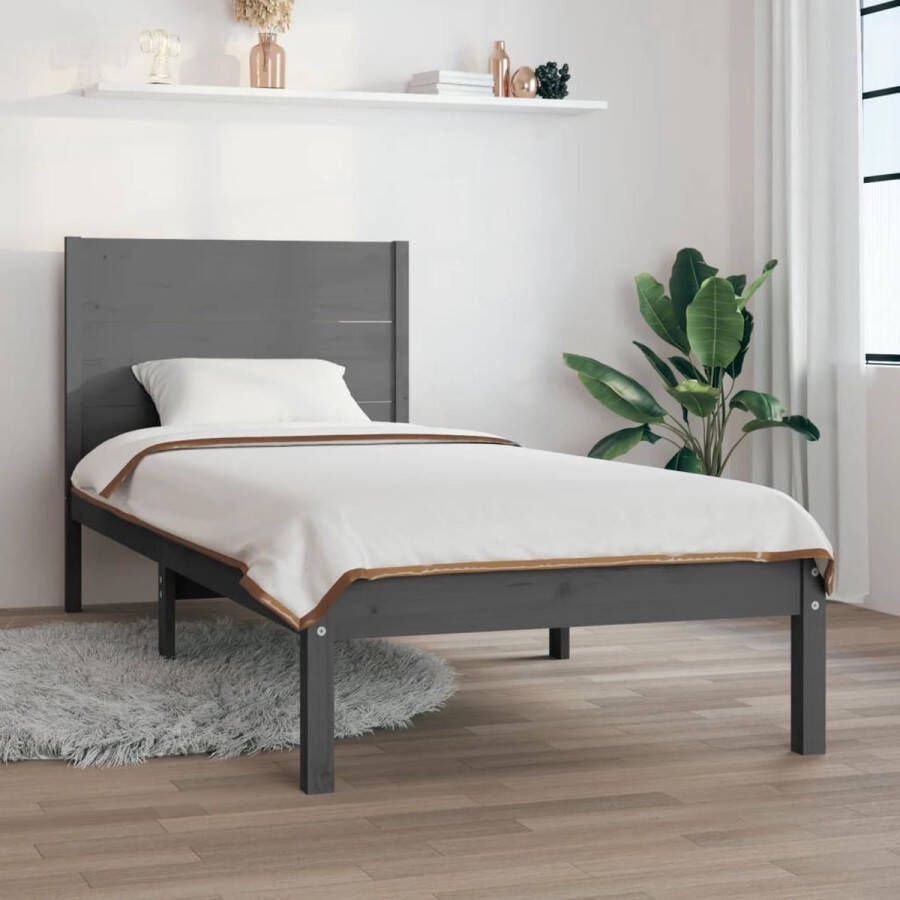 Furniture Limited Bedframe massief hout grijs 90x190 cm 3FT Single