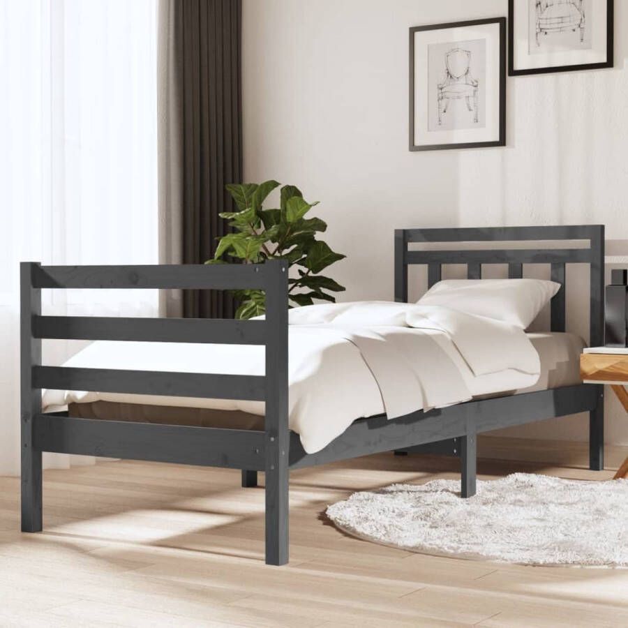 Furniture Limited Bedframe massief hout grijs 90x190 cm 3FT Single