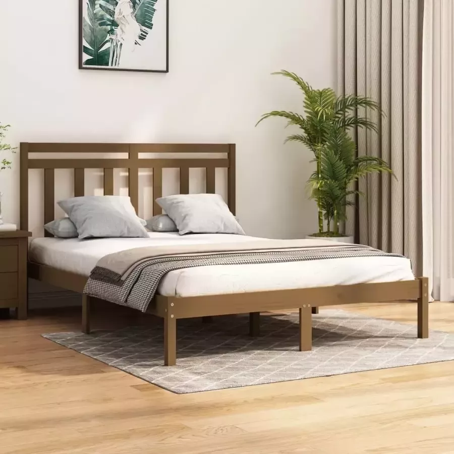 Furniture Limited Bedframe massief hout honingbruin 120x200 cm