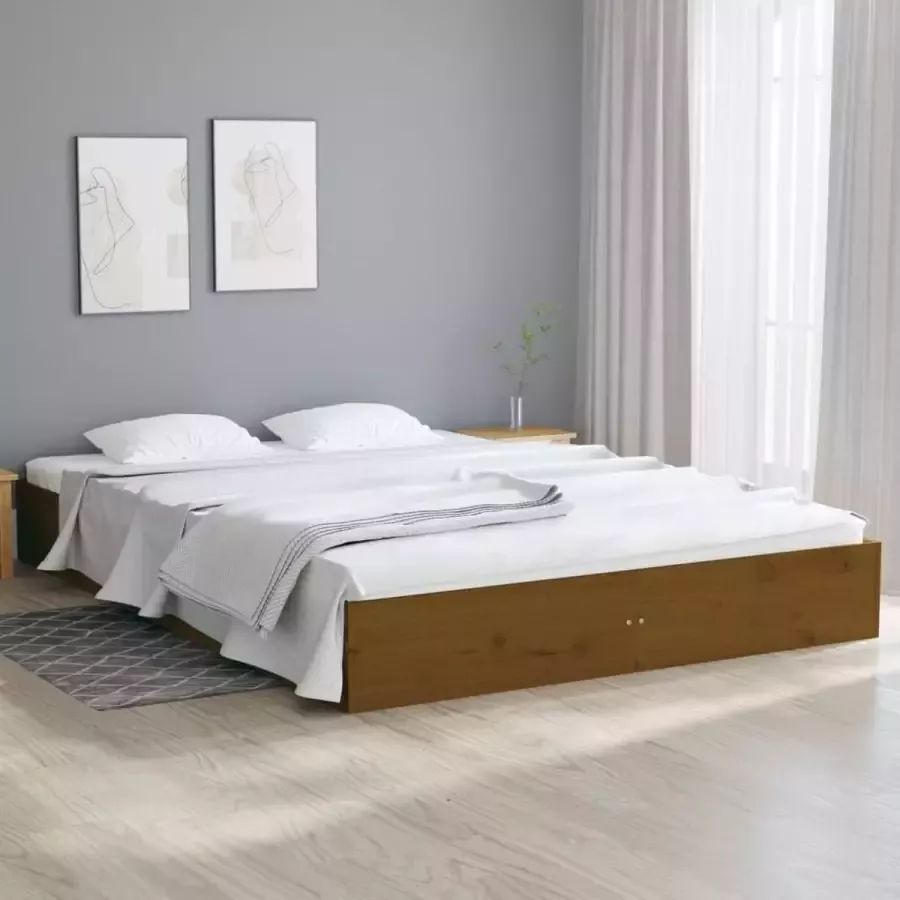 Furniture Limited Bedframe massief hout honingbruin 140x200 cm
