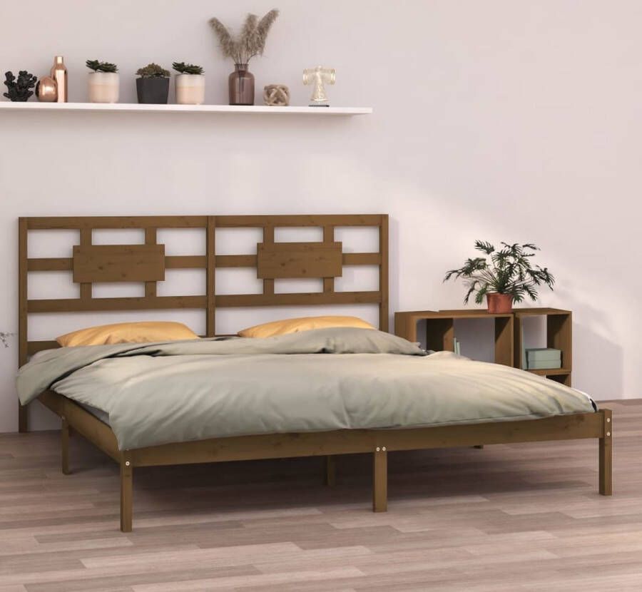 Furniture Limited Bedframe massief hout honingbruin 160x200 cm