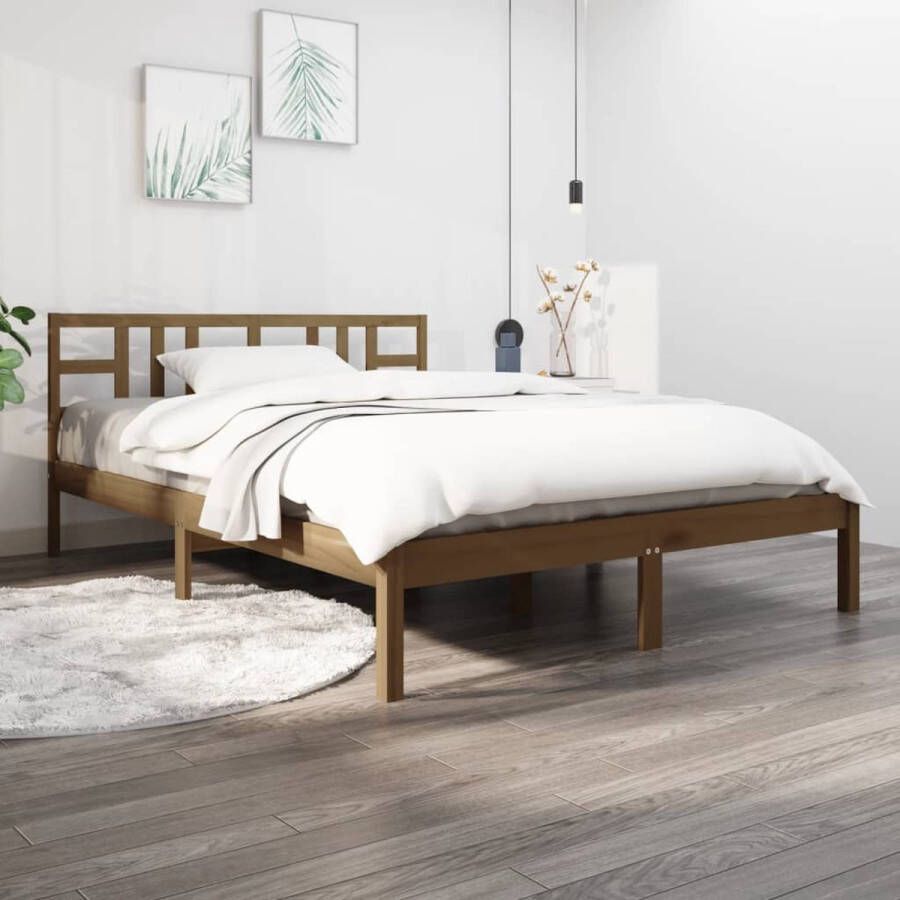 Furniture Limited Bedframe massief hout honingbruin 180x200 cm 6FT Super King