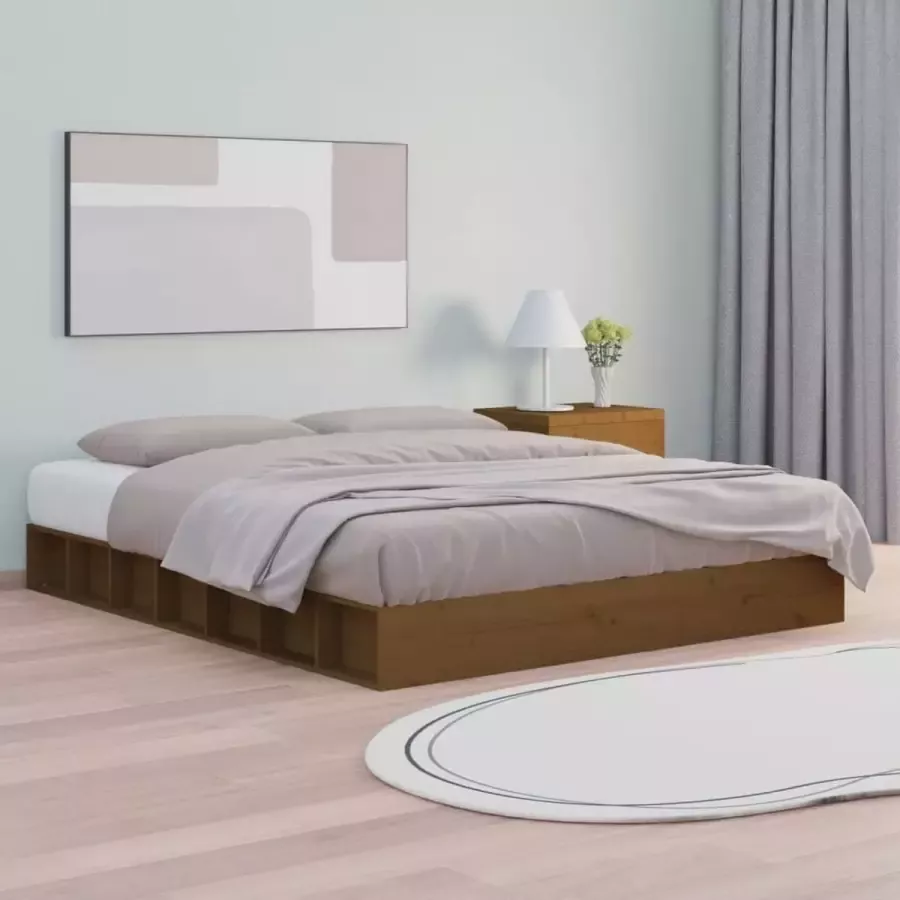 Furniture Limited Bedframe massief hout honingbruin 200x200 cm