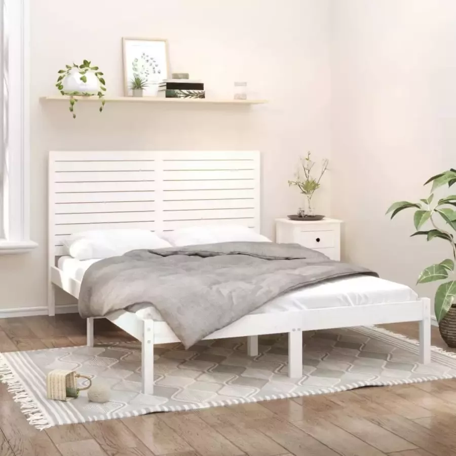 Furniture Limited Bedframe massief hout wit 140x200 cm