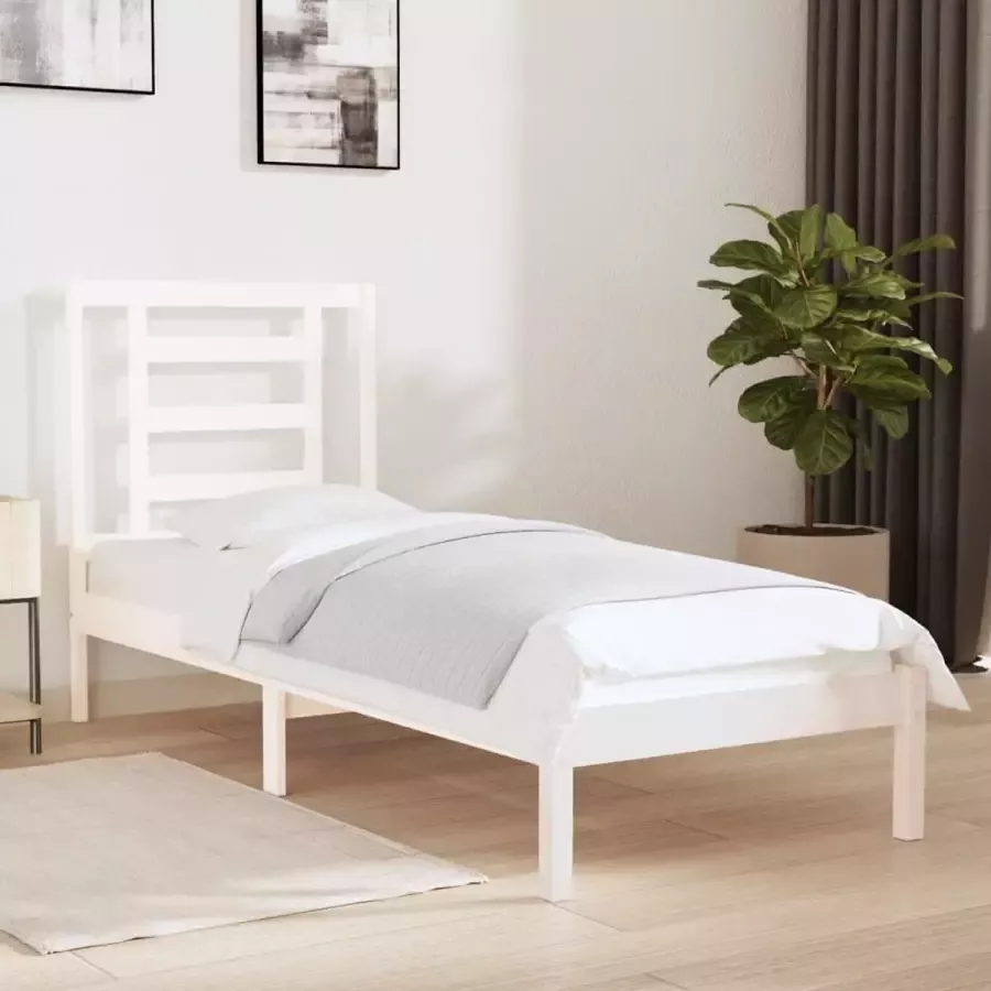 Furniture Limited Bedframe massief hout wit 75x190 cm 2FT6 Small Single