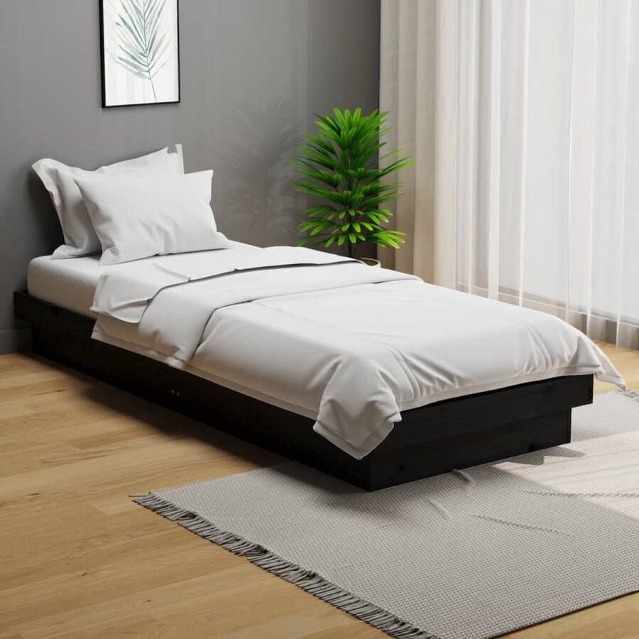 Furniture Limited Bedframe massief hout zwart 75x190 cm 2FT6 Small Single