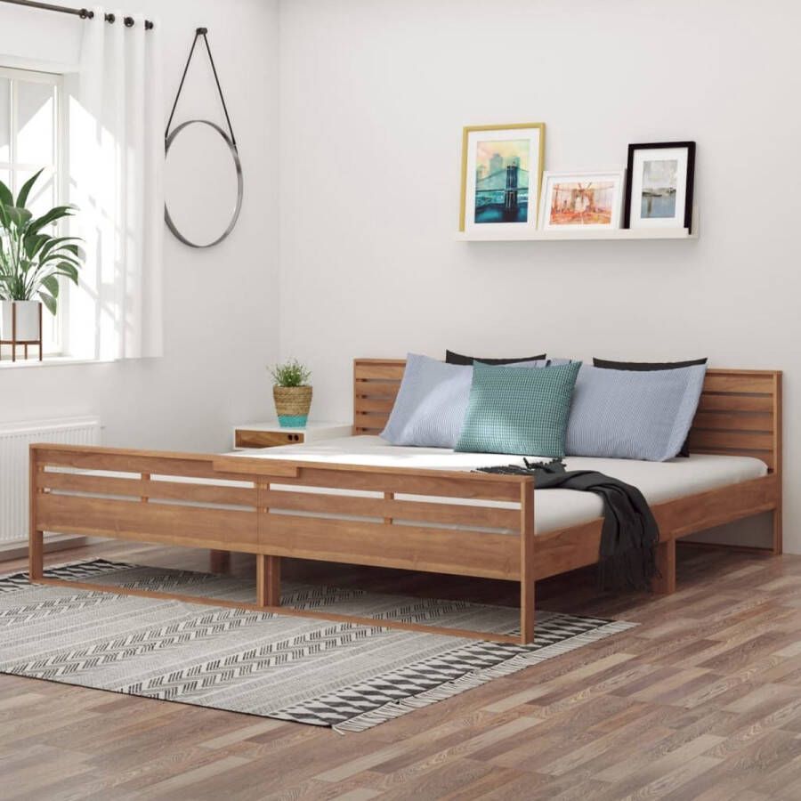Furniture Limited Bedframe massief teakhout 200x200 cm