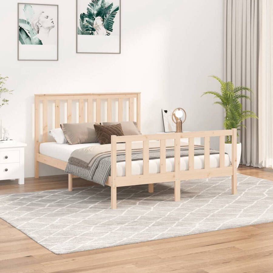 Furniture Limited Bedframe met hoofdbord massief grenenhout 120x200 cm