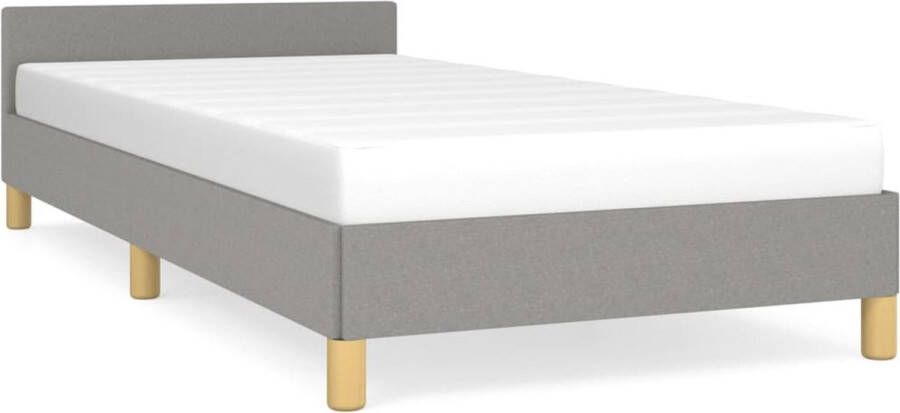 Furniture Limited Bedframe met hoofdbord stof lichtgrijs 80x200 cm