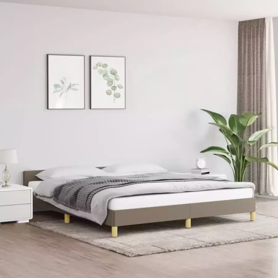 Furniture Limited Bedframe met hoofdeinde stof taupe 160x200 cm