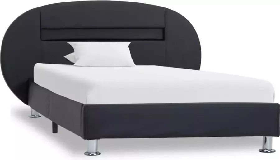 Furniture Limited Bedframe met LED kunstleer zwart 100x200 cm