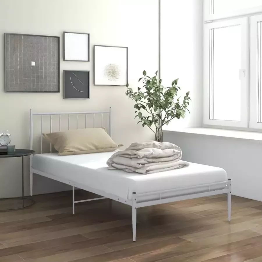 Furniture Limited Bedframe metaal wit 90x200 cm