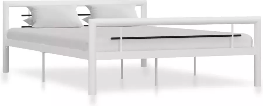 Furniture Limited Bedframe metaal wit en zwart 140x200 cm