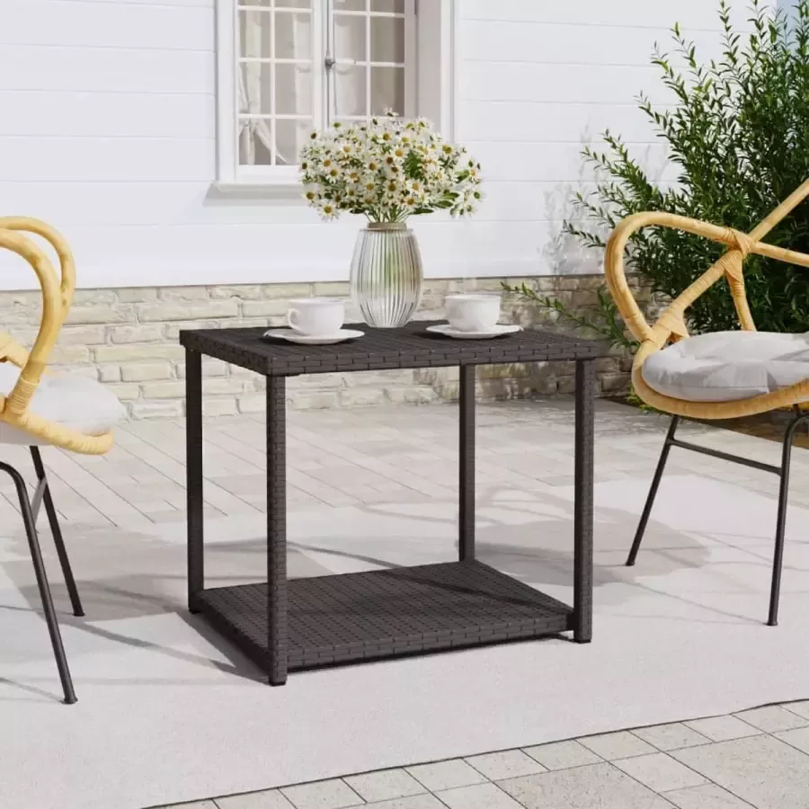 Prolenta Premium INFIORI Bijzettafel 55x45x49 cm poly rattan zwart - Foto 2