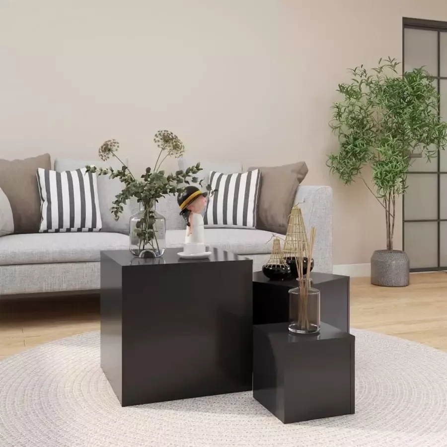 Furniture Limited Bijzettafels 3 st spaanplaat grijs